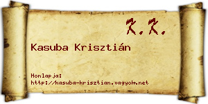 Kasuba Krisztián névjegykártya